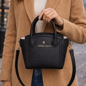 Nanette Lepore Black Crossbody Bag with Gold Accents